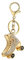 Skates Strass Schlüsselanhänger, Schuh Gold funkelnder Charm Schlüsselanhänger Gr. L, gold