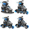 Spokey Quattro 4-in-1 Inline Skates für Kinder und Jugendliche bis max. Körpergewicht 60 kg, größenverstellbar, 2 x 2 Schienen, Kugellager ABEC-7 Carbon, PU Rolle 82 A, Ø-Rolle größenabhängig