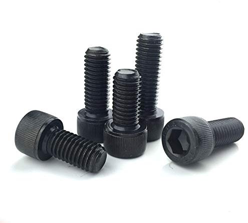 L-MEIQUN, M7 Inbusschrauben Hex Zylinderschraube Schraube Sicherungsmuttern Sechskantschrauben 10-50mm Länge Schwarz (Größe : M7 x 16mm (5Pcs))