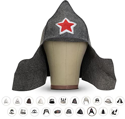 LoFelt® sombrero de fieltro para sauna mujer/hombre con guía informativa para sauna - ideal para una experiencia única en la sauna - modelo Estrella - gorra para sauna - gorro para sauna