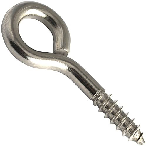 OPIOL QUALITY® Ösenschraube Edelstahl A2 V2A 4,5x44mm (2 Stück) Schraube Auge Haken Schraubösen Schraubhaken Augenschrauben Schraubösen Ringschraube Öse Holzgewinde