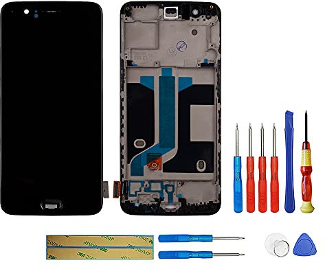 swark [mit Rahmen] Neue TFT LCD Display für Oneplus 5 A5000 5.5 LCD Display Touchscreen Digitizer mit aufgerüstetem Reparaturwerkzeugsatz-Keine Fingerabdruckfunktion
