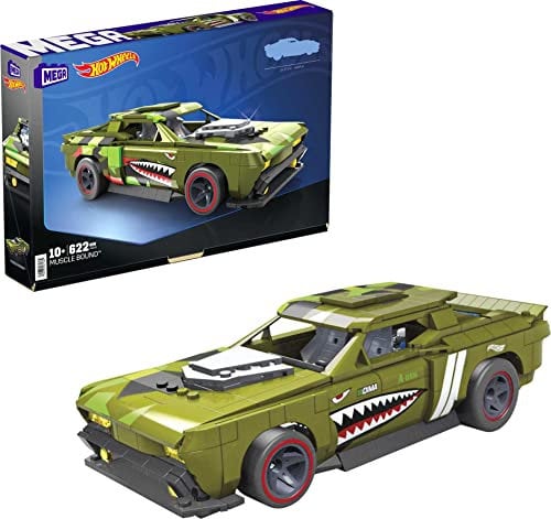 MEGA Construx Hot Wheels Muscle Bound, Bauauto, 622 Teile, Baustein-Set, Sammlerspielzeug für Kinder ab 10 Jahren, HHL99, Maßstab 1:18