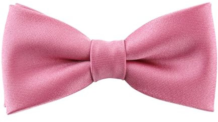 TigerTie - Nœud papillon uni pour bébé avec élastique de 29 à 40 cm de tour de cou réglable + boîte de rangement., Rose clair., Taille Unique