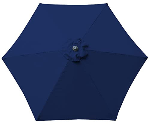 Green Bay Replacement Fabric Garden Parasol Canopy Cover for 2.5m 6 Arm Parasol - Blue