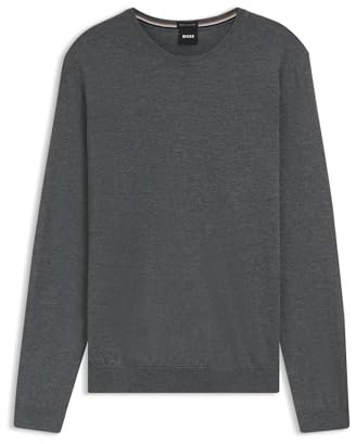 BOSS Herren Leno-P Slim-Fit Pullover aus Merinowolle