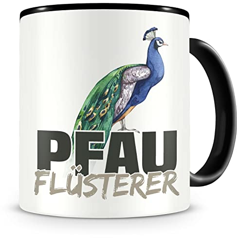 Samunshi® Pfau Tasse mit Spruch Pfau Flüsterer Geschenk für Pfau Fans Kaffeetasse Lustige Tassen zum Geburtstag