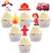 30 Stück Fire Truck Cupcake Toppers Feuerwehrmann Geburtstag Tortendeko Feuerwehr Motor Rettung Thema Baby Shower Geburtstag Party Kuchen Dekorationen Zubehör