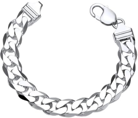 Panzerarmband 925 Sterling Silber 12mm breit Herrenarmband von JEWLIX 19cm