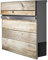 banjado® Briefkasten Anthrazit mit Motiv Graues Holz/Briefkasten mit Zeitungsfach 37x37x10,5 cm groß/Postkasten A4 Einwurf inkl. Montagematerial & 2 Schlüsseln