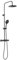 Gedy STAR MIX 03 Colonne de douche noir mat avec robinet thermostatique, ensemble de douchette 3 positions, tête de douche, flexible 150 cm, extensible 80-140 cm