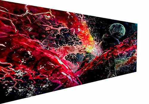 Magic Canvas Art - Bilder Anime Tokyo Ghoul Ken Kaneki Leinwandbild 1- teilig Hochwertiger Kunstdruck modern Wandbilder Wanddekoration Design Wand Bild, Größe: 60 x 30 cm