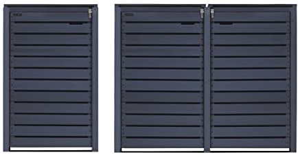 Mülltonnenbox 240L Mülltonnenverkleidung Mülltonnecontainer Holz vorimprägniert in anthrazit mit Rückwand Mod.HH (3 Tonnen)