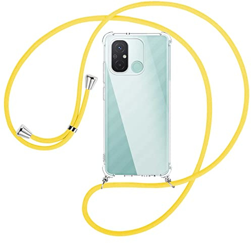 mtb more energy® Handykette kompatibel mit Xiaomi Redmi 12C - Banana Gelb - Smartphone Hülle zum Umhängen - Anti Shock Full TPU Case