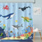 Bonhause Duschvorhang Ozean Unter dem Meer Delfin Fisch Blau Duschvorhänge für Kinder 180 x 180 cm Anti-Schimmel Wasserdicht Polyester Stoff Waschbar Bad Vorhäng für Badzimmer mit 12 Haken