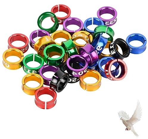 STPCTOU Open Bird Leg Rings - Aluminum Identification Rings for Pigeons, Parrots, Doves & More - Mixed Colors, 50 PCS Per Pack