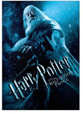 Displate Harry Potter Metallposter Harry Potter Geschenke Harry Potter Poster Harry Potter Deko Half-Blood Prince Movie Posters - Dumbledore and Elder Wand Poster 32x45cm