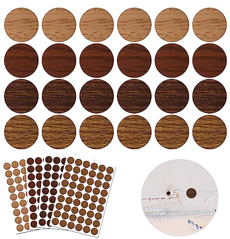 OSDUE Vis Trou Autocollants, 4 Feuilles 216 Pièces Cache Vis, Capuchons Autocollants Diamètre 21mm,Cache Vis Adhesif, Cache Trou, pour Armoires Tiroir Table Meubles Armoire, Plusieurs Couleurs