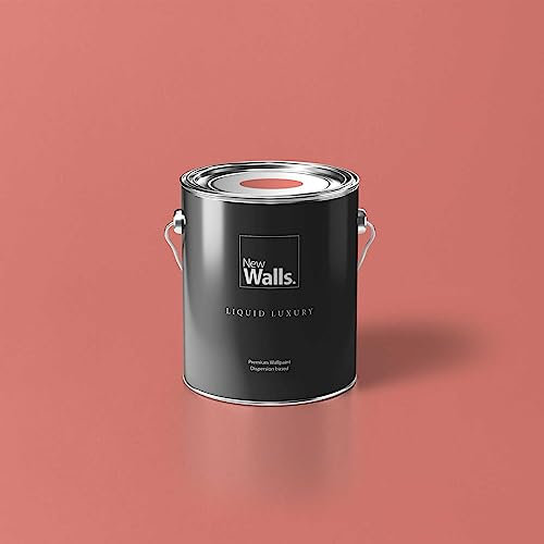 New Walls Peinture murale Premium Rose, Orange Liquid Luxury Peinture émulsion d'intérieur - 2,5 L