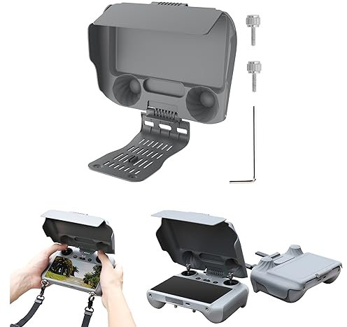 Fututech 2 en 1 Pare-Soleil Réglable pour DJI Air 3 RC Mini 3 Pro RC Housse Etui de Protection pour DJI RC Télécommande Protecteur Protective Cover for Controller (for RC)