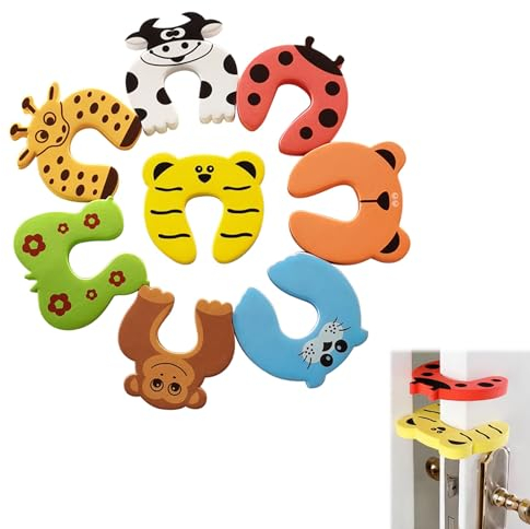 Tope Puerta Bebe, Seguridad Puertas Niños Para el Hogar, 6 PCS Tope Espuma, Protector Puertas Bebe, Protectores Infantiles de Espuma, Tope Clip Protector Dedos Seguridad, Protector Seguro Puertas Bebe