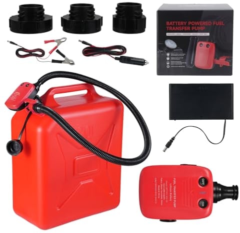 Pompa di Trasferimento del Carburante con Sensore di Arresto Automatico, Pompa Travaso Gasolio con Tubo Lungo, Pompa Aspira Liquidi per Benzina, Diesel, Cherosene, Oli Leggeri, Acqua