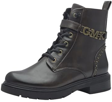 MARCO TOZZI by Guido Maria Kretschmer Damen Stiefeletten zum Schnüren aus Kunstleder mit Reißverschluss, Braun (Mocca), 39 EU