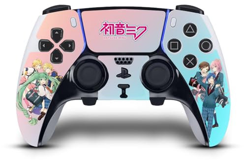 Head Case Designs Offizielle Hatsune Miku Mittelschule Grafiken Vinyl Haut Gaming Aufkleber Abziehbild Abdeckung kompatibel mit Sony Playstation 5 PS5 DualSense Edge Controller