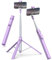 TONEOF 168cm Automática Palo Selfie Trípode, Tripode para Movil con Control Remoto Magnético Recargable,Soporte Movil Giratorio de 2 Eje de 360°,Trípode Estable para iPhone/Android-Morado