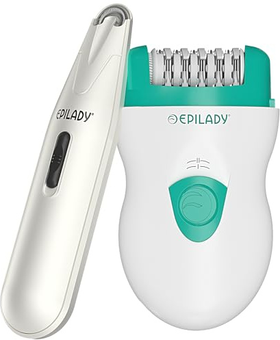 Epilady Set di dispositivi per la depilazione di viso e corpo, epilatore veloce con filo + epilatore estetico per donne per gambe, braccia, ascelle, viso, bikini (verde)