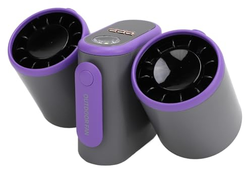 Dpofirs Ventilateur de Taille Portable, Ventilateur de Ceinture de Refroidissement à 3 Vitesses, Batterie Rechargeable de 8 000 MAh, Ventilateur Turbo USB avec Lumière, Refroidisseur