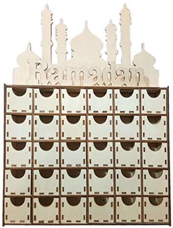 SUCHUANGUANG Schublade Eid Adventskalender ic Dekorationen Sperrholz