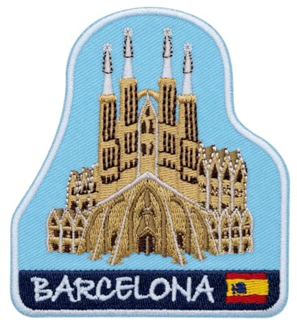 Aufnäher zum Aufbügeln oder Aufnähen, Motiv: Barcelona, Kathedrale, Spanien, für Rucksäcke, Hüte, Taschen, DIY-Geschenkflicken