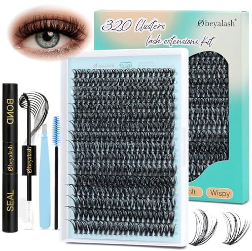 Extension Cils 40D Kit Extension Cils Kit Cils a Cils Extension With Bond and Seal D Curl Extension Cils Kit Cils Individuels D Curl Extensions De Cils by Obeyalash(40D D Curl 9-16mix Kit)