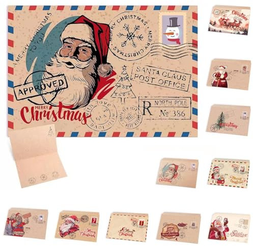 Weihnachtskarten mit Umschlag Set 10 Stück Weihnachts Briefpapier 10 er Set Weihnachts Klappkarten mit Umschlägen Christmas Card Set WeihnachtsgrüßE Karten Weihnachten Blanko GrußKarten Set