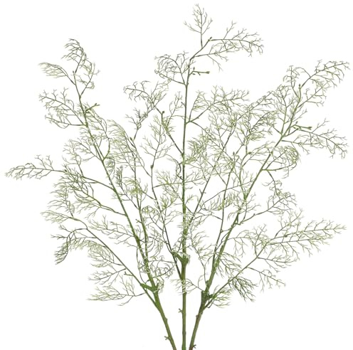 Hollyone Kunstblumen Wie Echt Zweige 90CM, 3PCS Künstliche Blumen Frühling Deko Blumen für Vase, Künstliche Caspia Weiß Plastik Wildblume für Hochzeit Haus Blumenarrangement Tischdeko