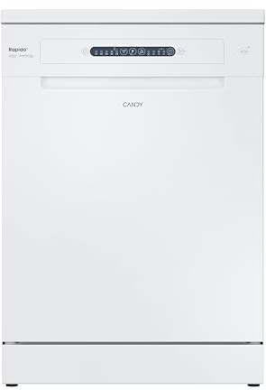 Candy Rapidò CF 3C7L1W Lavavajillas 60 CM, 13 Servicios, Wi-Fi, 5 Programas, Tercera Bandeja, Motor Inverter, Inicio Diferido 3-6-9 H, Indicador Sal y Abrillantador, 47DB, Blanco