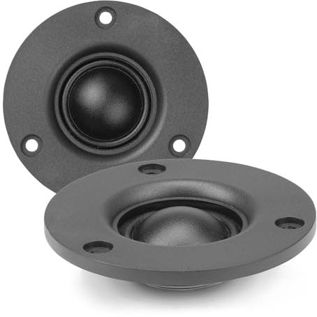 VONYX 2x WSD74 74mm Silk Dome Speaker Tweeters Pair, 25mm Voice Coil, Neodymium Magnets, 8 Ohms, High-Frequency Range, HiFi Audio Upgrade