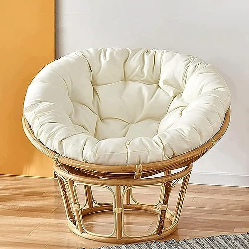 Hängesessel aus natürlichem Rattan mit Kissen, für drinnen und draußen, Schaukel für Schlafzimmer, Garten, Terrasse, Ersatzkissen im Lieferumfang enthalten
