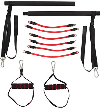 Yomiyuyr Pilates-Bar-Set, bequem, verstellbar für vielseitiges Heimtraining (6 Rohr)