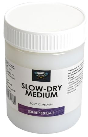 Paintersisters® Slow-Dry Medium pour peinture acrylique, 500 ml, retardateur de séchage acrylique, temps de séchage prolongé, brillance et profondeur