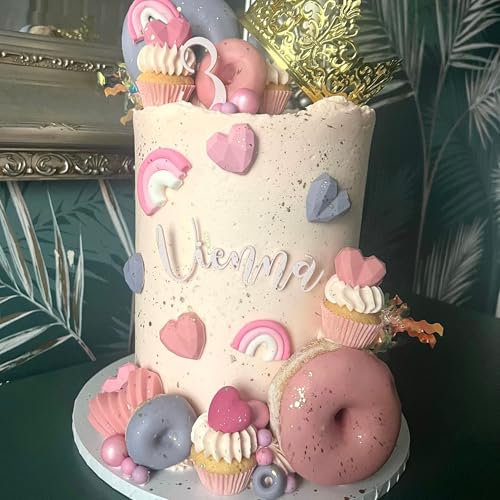 Personalised Name Charm Cake Topper Multicoloured Acrylic Happy Birthday Wedding Anniversary Cake Topper Custom Acrylic Letters Cake Decoration Cake Charms Name Plate in font 15