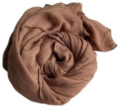 WENH Einfarbige Schals for Damen, große Größe 150 x 190, Damen-Hijab-Turban for Damen(Camel)