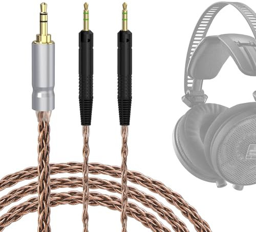 GEEKRIA Apollo Copper Upgrade Audio Cable Compatible with ATH ATH-R70X Headphones, 3.5mm to Dual 2.5mm Replacement Headphones Cord for Hi-Resolution Audiophile, HiFi Headset (4.9 ft / 1.5 m)