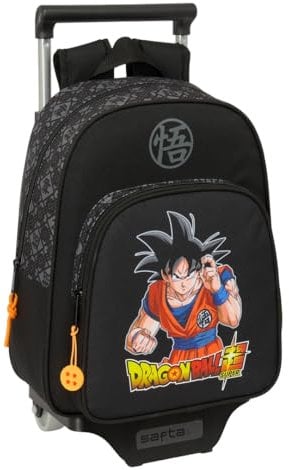 safta Dragon Ball Combat Kinderrucksack mit Trolley 705, ideal für Kinder verschiedener Altersgruppen, bequem und vielseitig, Qualität und Widerstandsfähigkeit, 27 x 10 x 33 cm, Schwarz, M, Casual