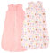 LILBESTIE Gigoteuse Ete 6-12 Mois, 100% Coton Paquet de 2 Gigoteuses Bébé Tog 0.5, Rose et Oeuf Miroir