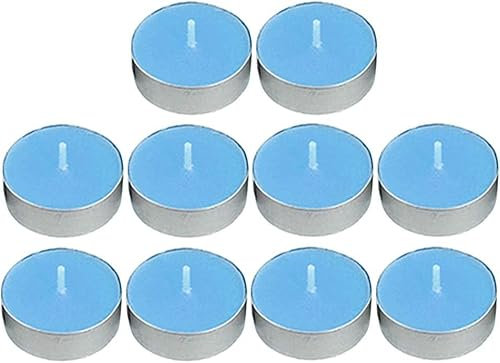 Lot de 20 bougies chauffe-plat, bougies parfumées, longue durée de combustion de 2 heures, pour la maison (bleu)