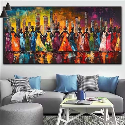 Malen Nach Zahlen Vintage DIY Malen nach Zahlen Frau für Erwachsene, DIY Öl Leinwand Gemälde Anfänger, DIY Malen Nach Zahlen mit Pinseln und Acrylfarben, für Wall Décor (Ohne Rahmen) 80x220cm V-233