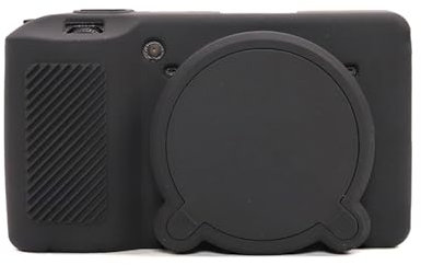 GR IIIx GR III Camera Case,Soft Silicone Protective Case Ultra-Thin Lightweight for Ricoh GR IIIx GR III GR3x GR3 Camera with Detachable Lens Cover (Black)