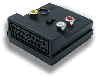 System-S SCART Converter 21P maschio a femmina RCA 3 poli, adattatore S-Video femmina